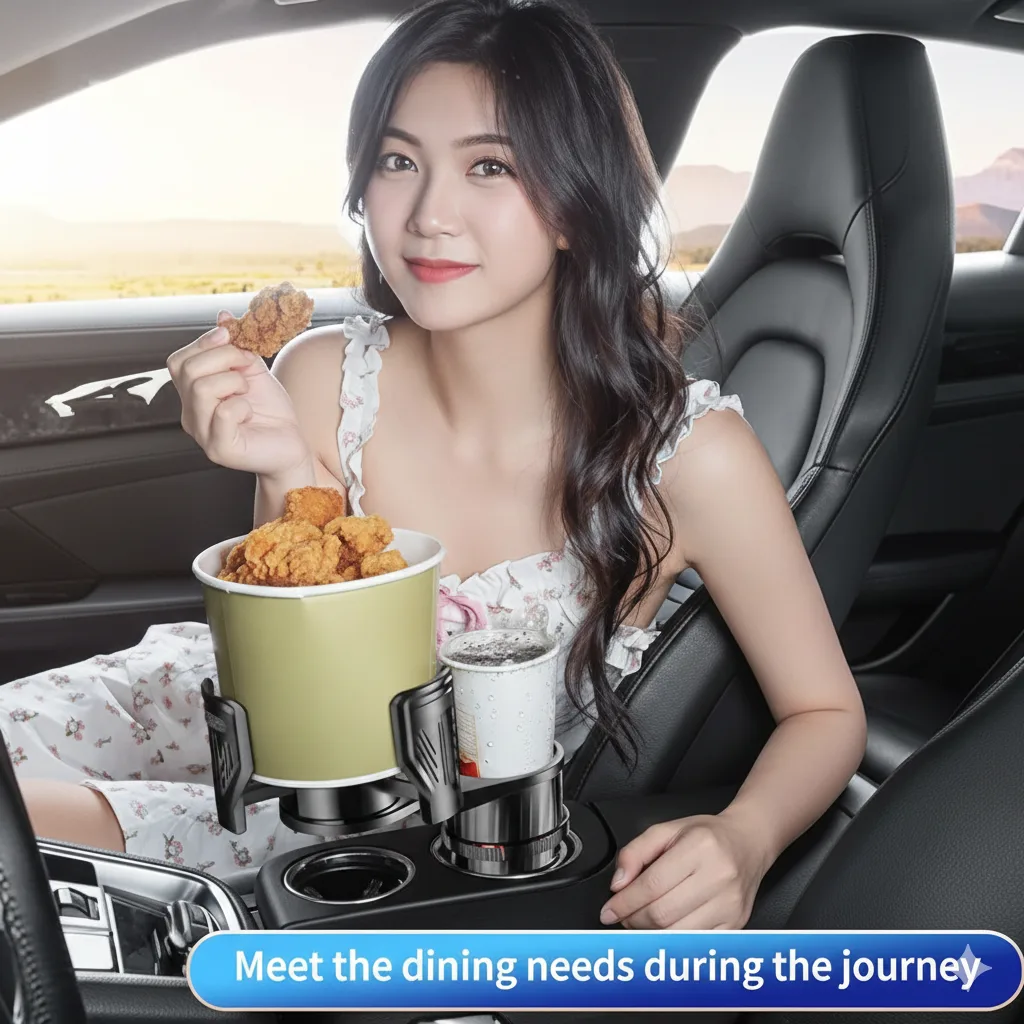 حامل أكواب متعدد الوظائف 2 في 1 للسيارة