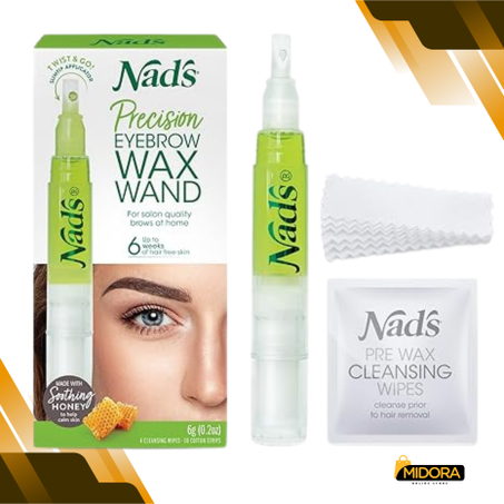 مجموعة نادز لتشكيل الحواجب وإزالة شعر الوجه والمناطق الحساسة – شرائح قطنية ومناديل تنظيف،
