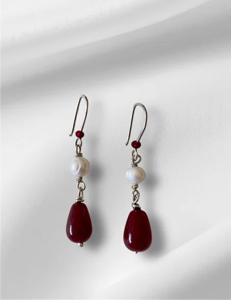 Boucles d'oreille belouta rouge