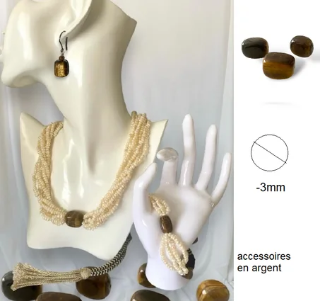Ensemble authentique johar et oeil de tigre