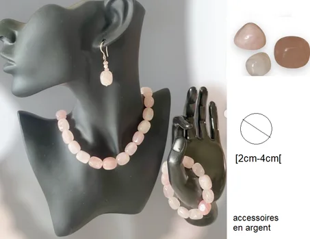 Ensemble pierres naturelles Quartz rose