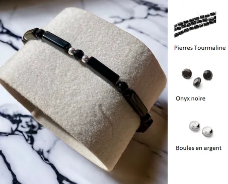 Bracelet Tourmaline & onyx