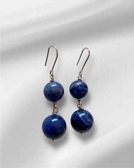 Boucles d'oreille sodalite