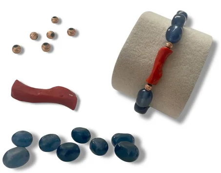 Bracelet pierres Chatham & Vrai Corail