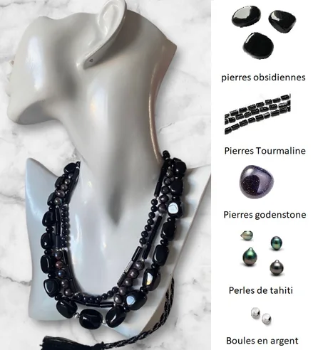 Collier noire avec nuances