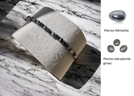 Bracelet hématite & labradorite
