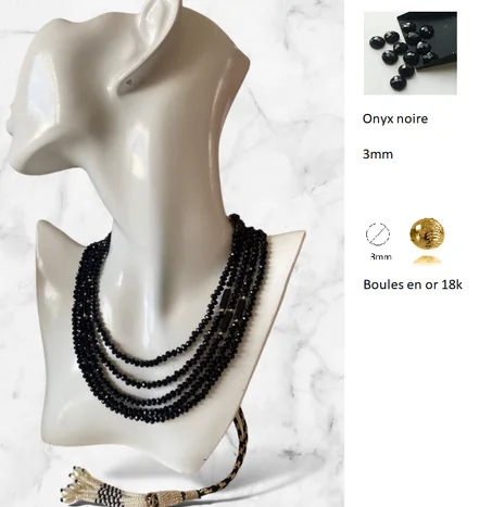 Collier Onyx noire