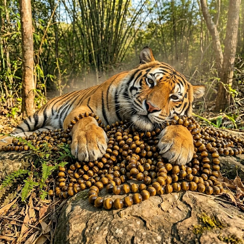 Collier et son bracelet oeil de tigre