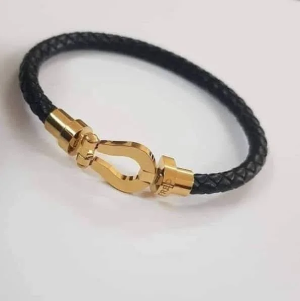 Bracelets cuir authentique noir