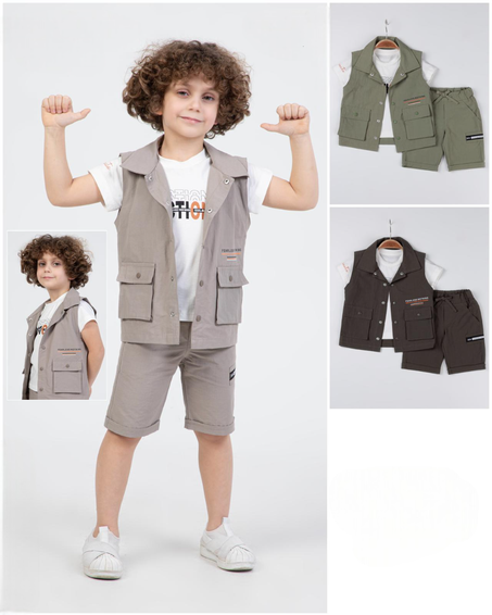 طقم كاجوال 3 قطع للأولاد – روح المغامرة بأسلوب أنيق