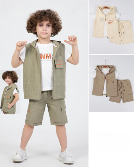 طقم 3 قطع للأولاد – أسلوب مغامرة كاجوال