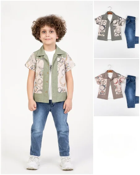 طقم أولاد 3 قطع – أناقة وراحة عالية الجودة