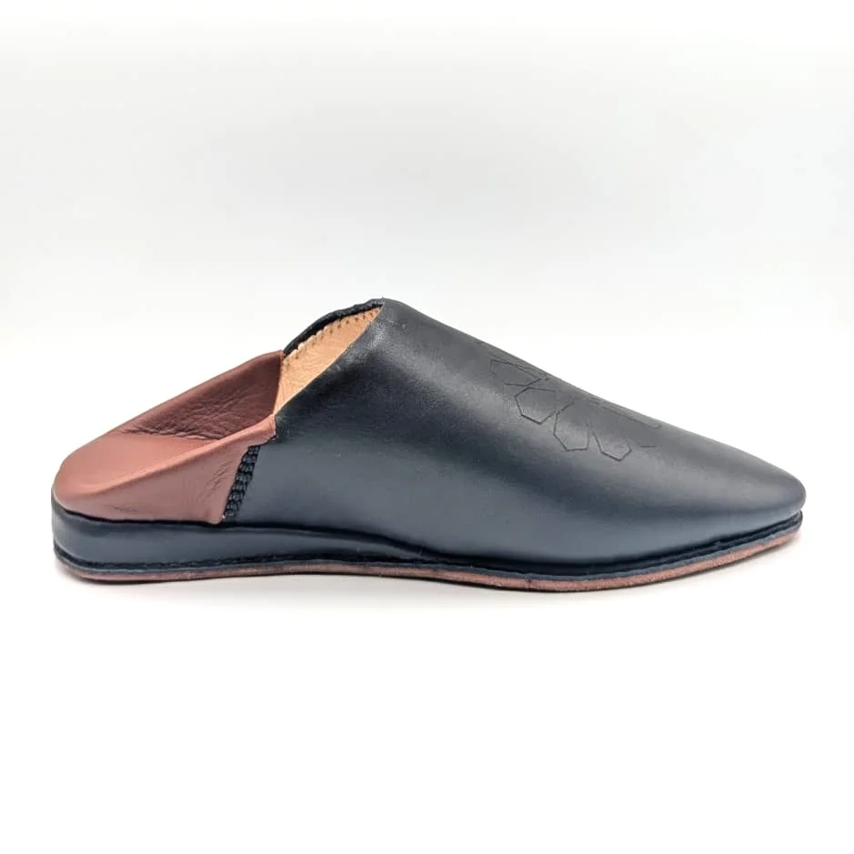 Moroccan Black Leather Balgha – Timeless Handcrafted Mule