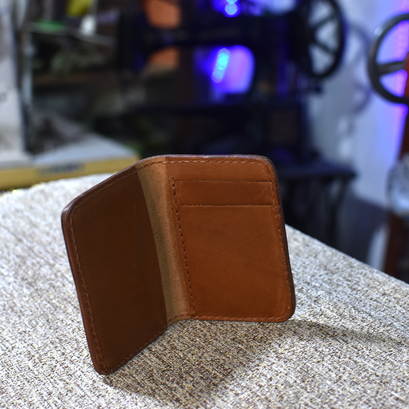 Leather Card Holder - Camel
