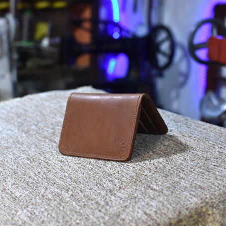 Leather Card Holder - Camel