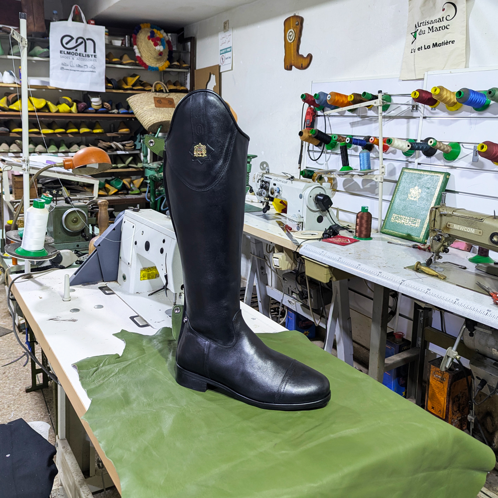 Black Leather Horse Riding Boot