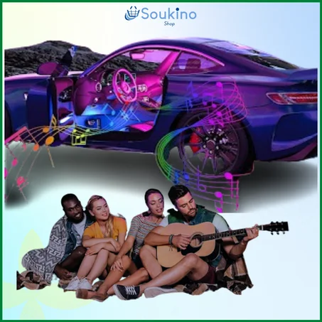 أضواء داخلية للسيارة - جهاز تحكم عن بعد  8 ألوان اختيارية