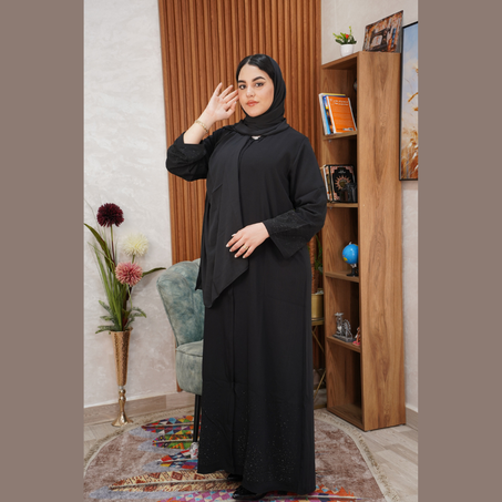 ✨عباية إماراتية ستراس بالفولار ✨