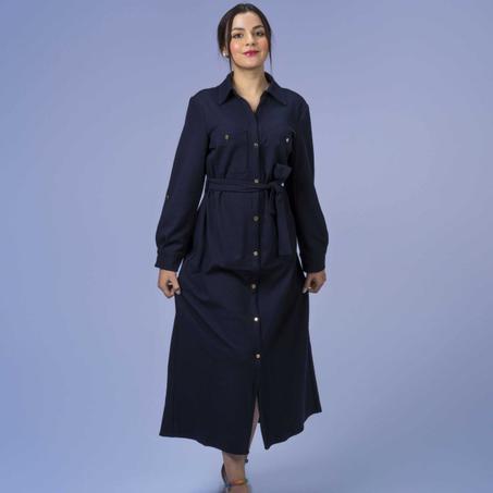 فستان أزرق غامق