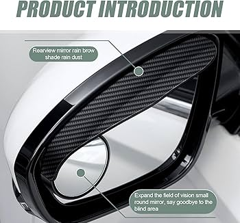 Amazon.com: DYEKNEE Pack-2 Car Rearview Mirror Rain Eyebrow, 6.6" x 2.1" 2-in-1 Expanded Vision Auxiliary Reversing Blind Spot Mirror, Carbon Fiber Rain Diversion Reflective Protector, Universal for Cars (Black) : Automotive