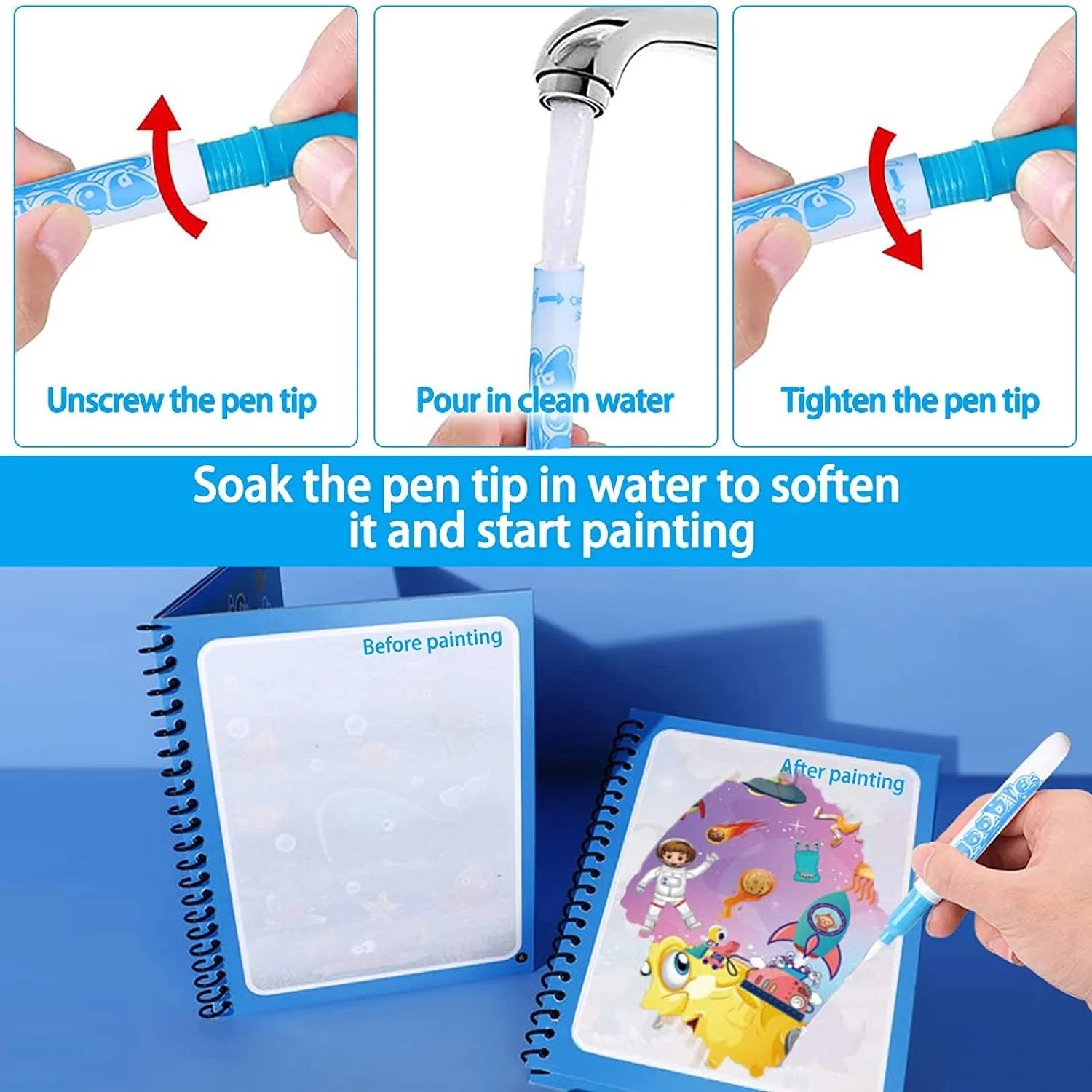 كتاب التلوين للأطفال قابل لإعادة الاستخدام في قطر الحبيبة