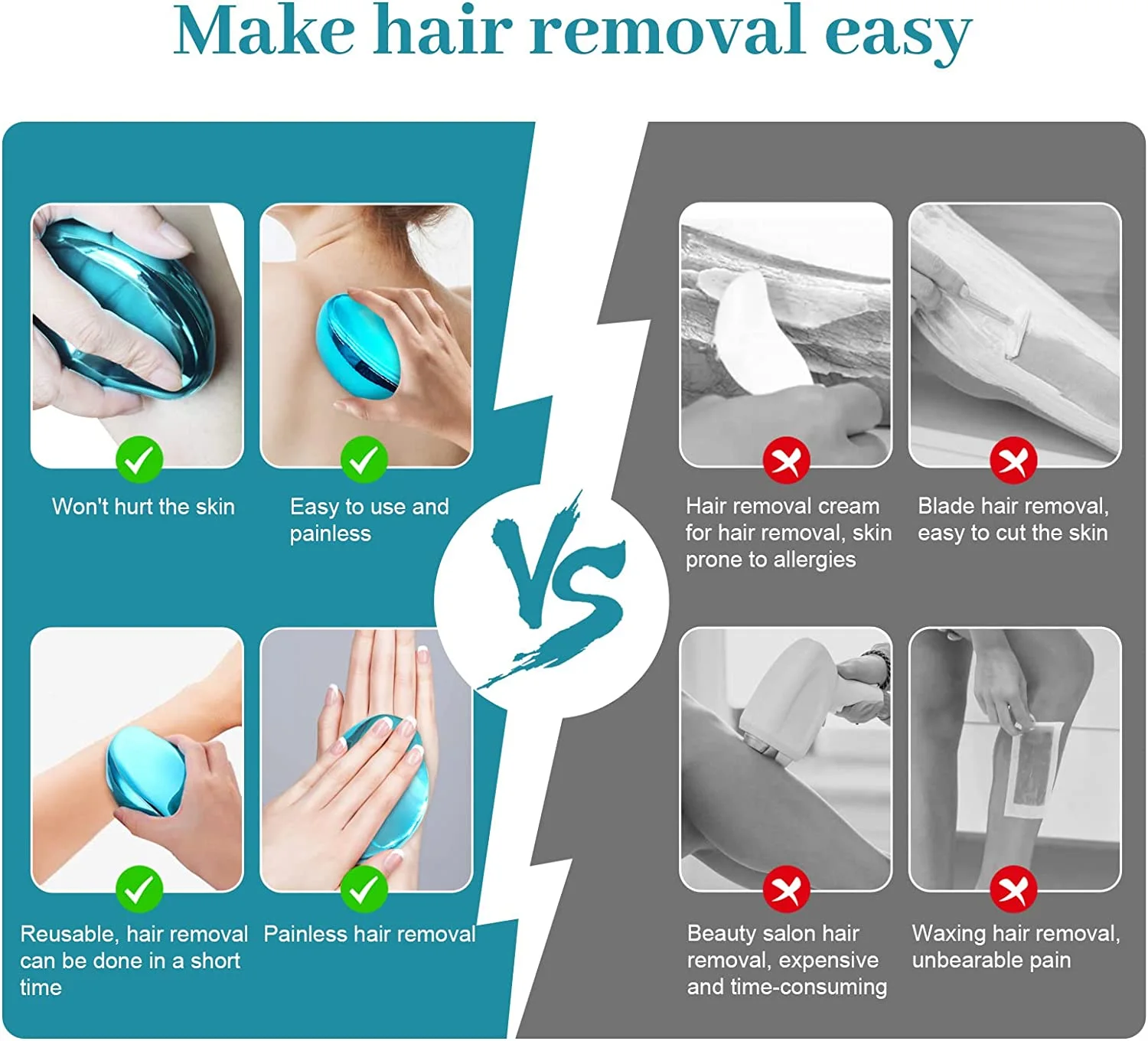 أداة إزالة الشعر الكريستالية