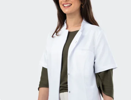 Blouse Demi Manches Col Officier - Femme
