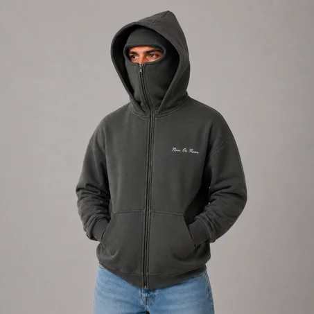 Moroccan Graphic Full-Zip Face Cover Hoodie