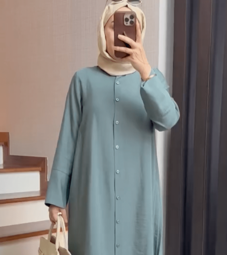 ✨ طقم نسائي محتشم من قميص طويل وبنطلون بتصميم عصري