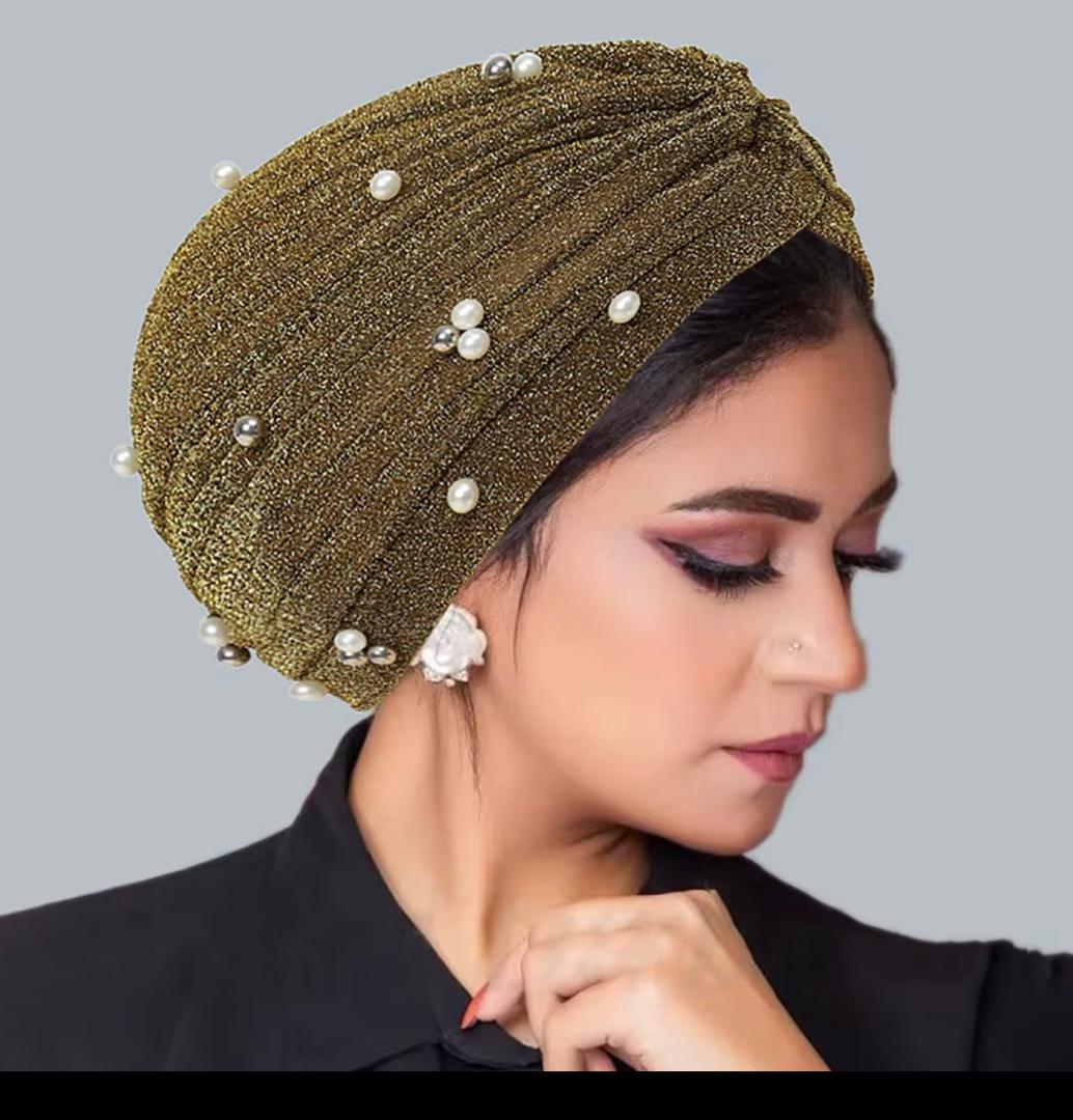 Bonnets Turban perlés