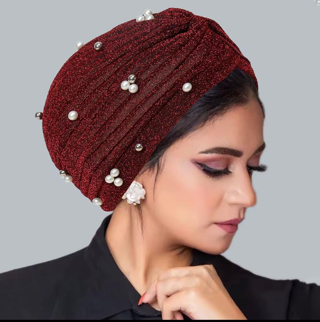Bonnets Turban perlés