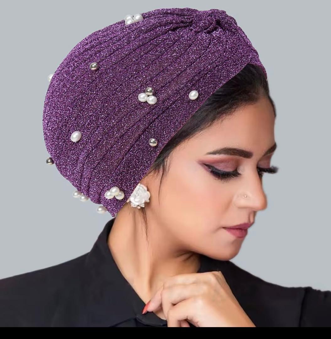 Bonnets Turban perlés