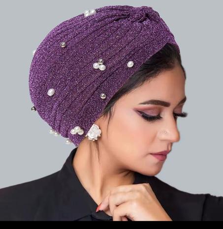 Bonnets Turban perlés