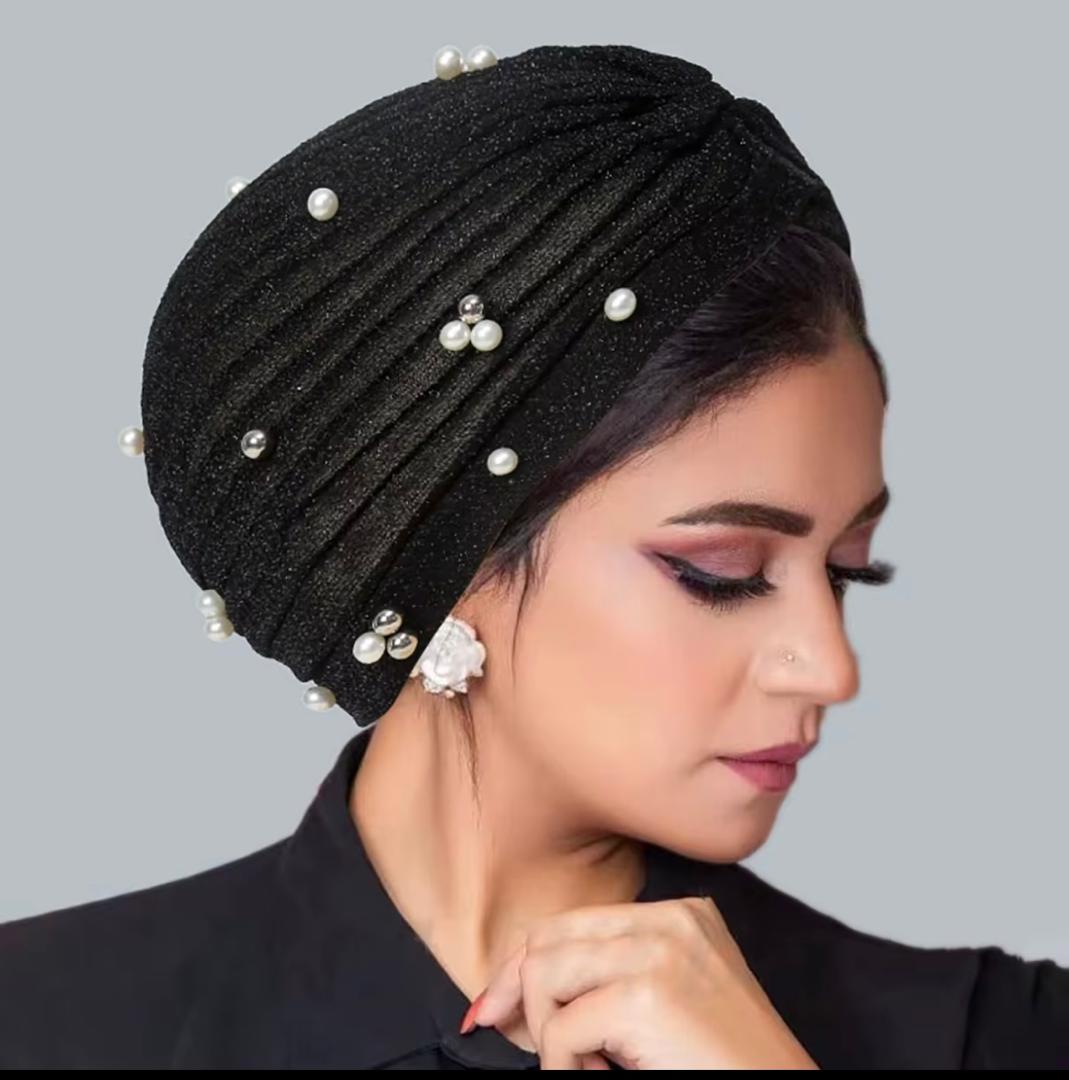 Bonnets Turban perlés