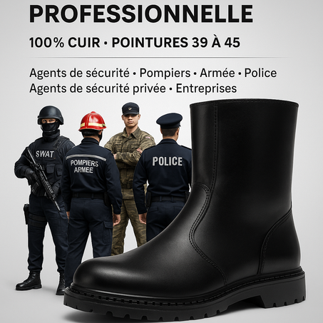 بوتس رجالي أمني احترافي | جلد طبيعي 100%3900 دج
