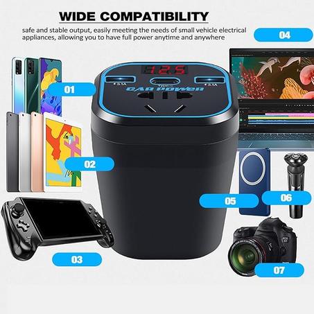 adaptateur auto 12v/24v a 220v محول سيارة من 12/24 فولت إلى 220 فولت