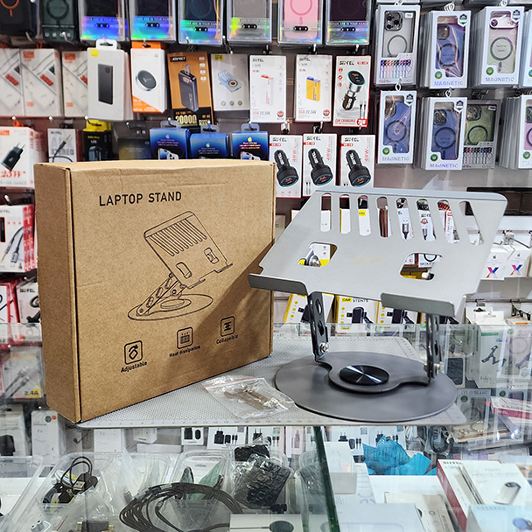 حامل لابتوب متعدد الاستخدامات – قابل للدوران 360°، والطي، والتعديل لتحسين راحتك وإنتاجيتك - Laptop Stand
