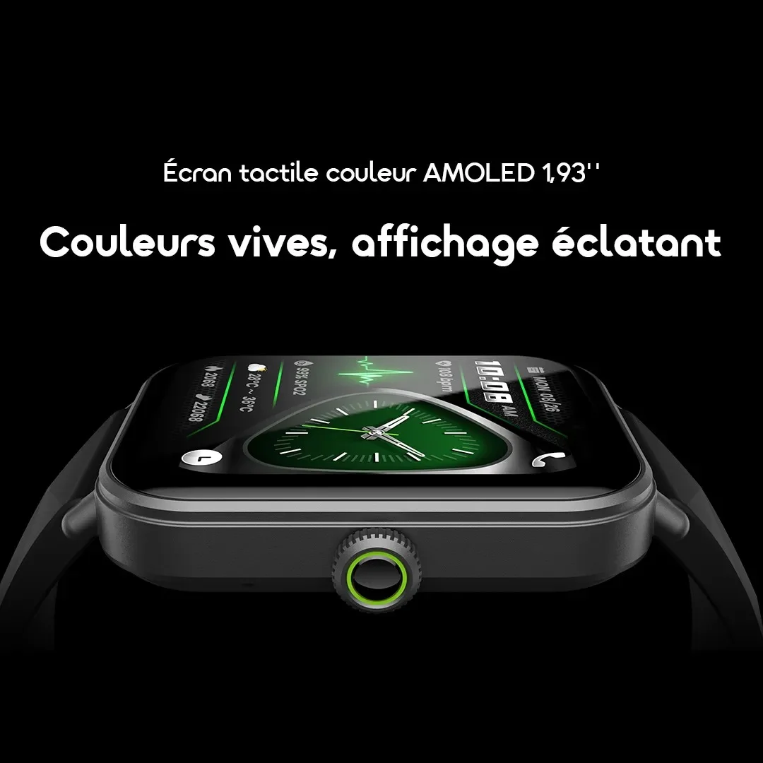 oraimo Watch Nova 2 Lite Montre connectée avec écran tactile couleur AMOLED de 1,93 pouces
