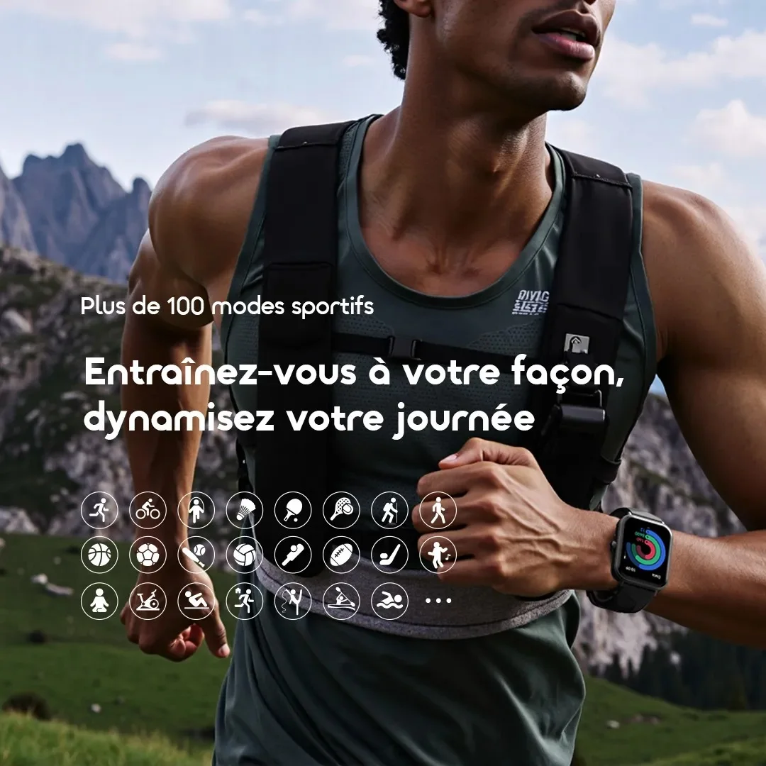 oraimo Watch Nova 2 Lite Montre connectée avec écran tactile couleur AMOLED de 1,93 pouces