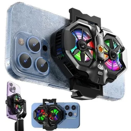 مبرد هاتف Dual Fan للتبريد أثناء اللعب أو البث المباشر