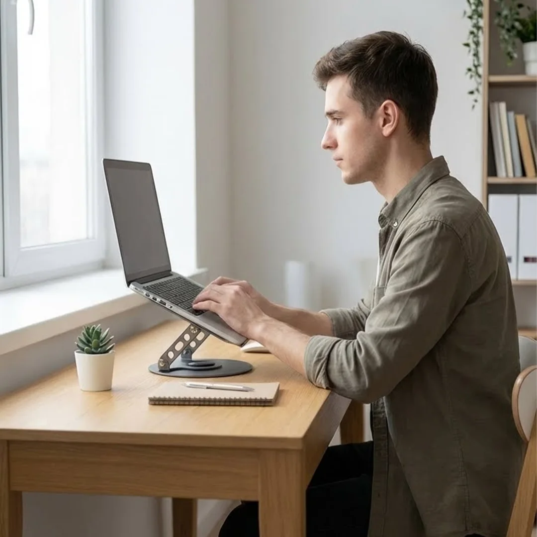 حامل لابتوب متعدد الاستخدامات – قابل للدوران 360°، والطي، والتعديل لتحسين راحتك وإنتاجيتك - Laptop Stand