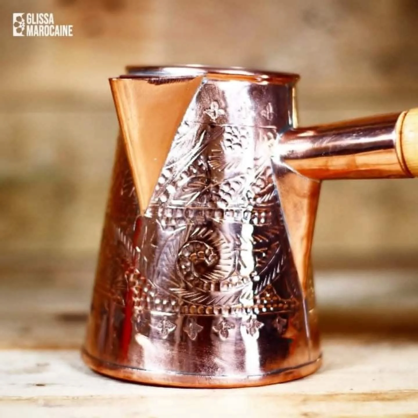 ززوة إعداد المشروبات الساخنة مصنوعة يدويا من النحاس الأصلي - Zizwa for hot Drinks, handcrafted from 100% pure copper