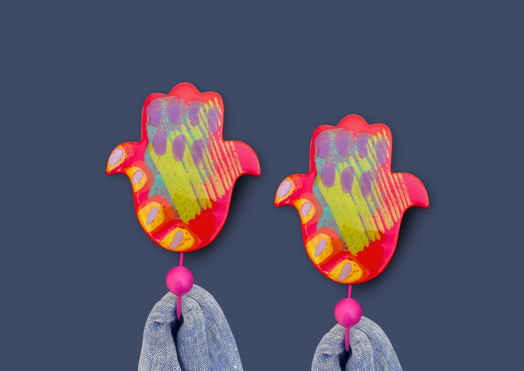 Ensemble de 2 portes manteau en céramique