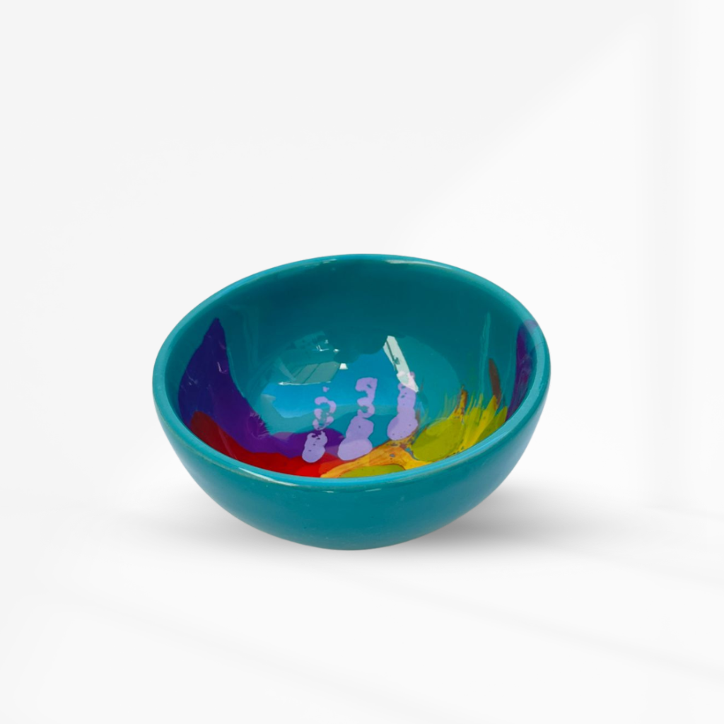 Bol turquoise à céréale en céramique artisanal