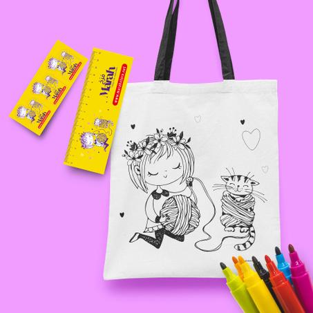 Tote Bag à colorier pour filles