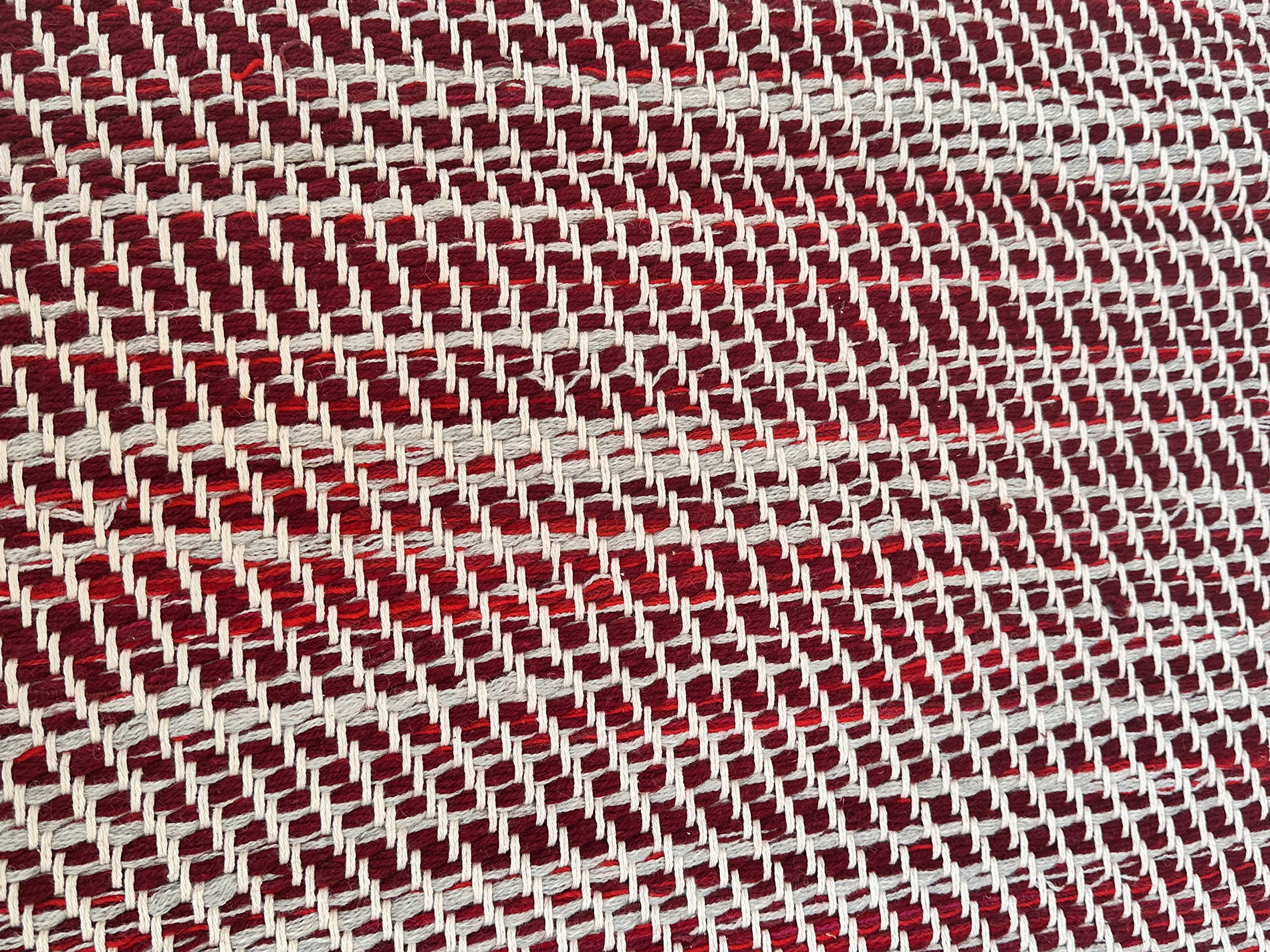 Descente de lit chiné en rouge & gris