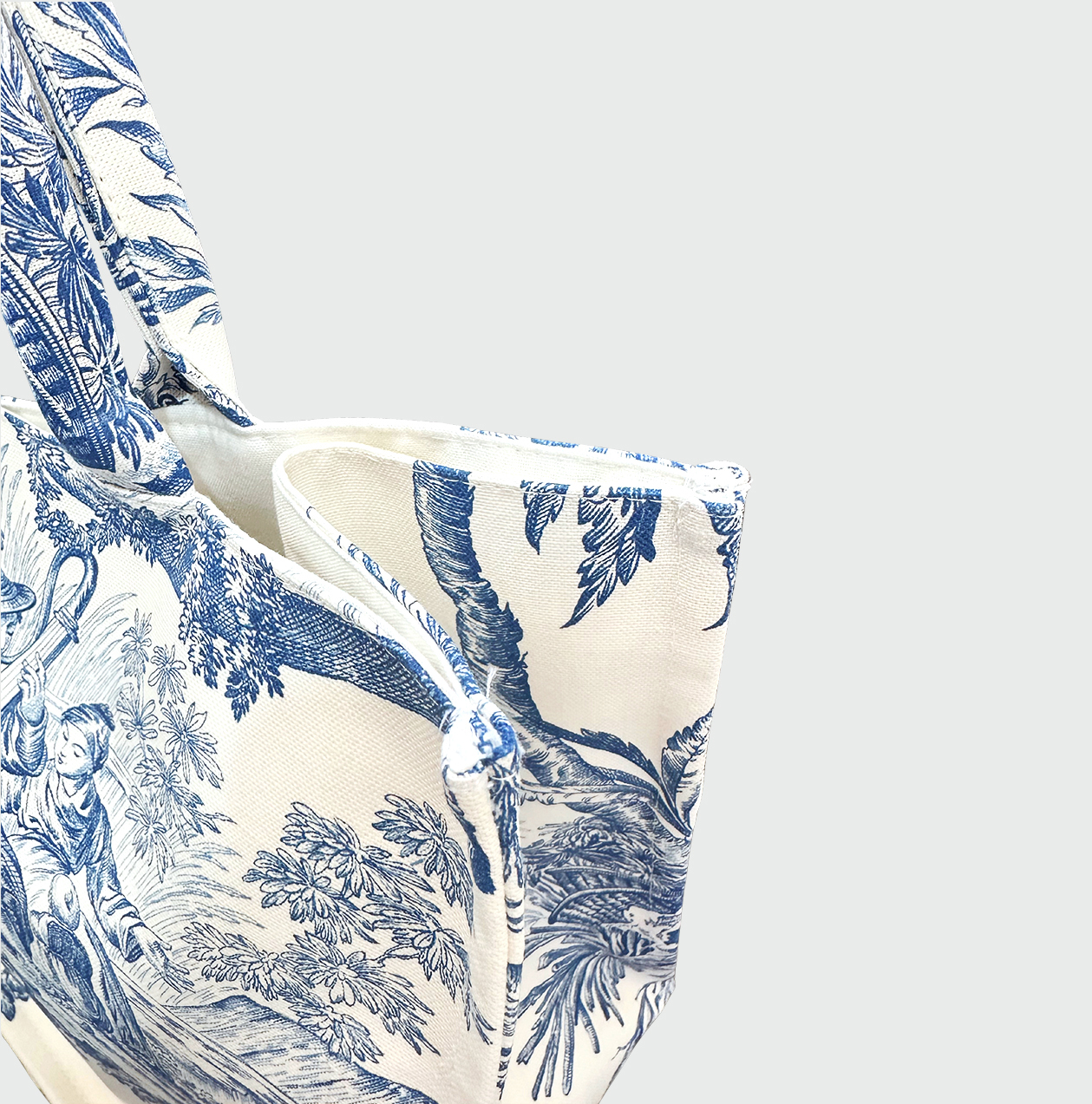 Sac cabas toile de jouy