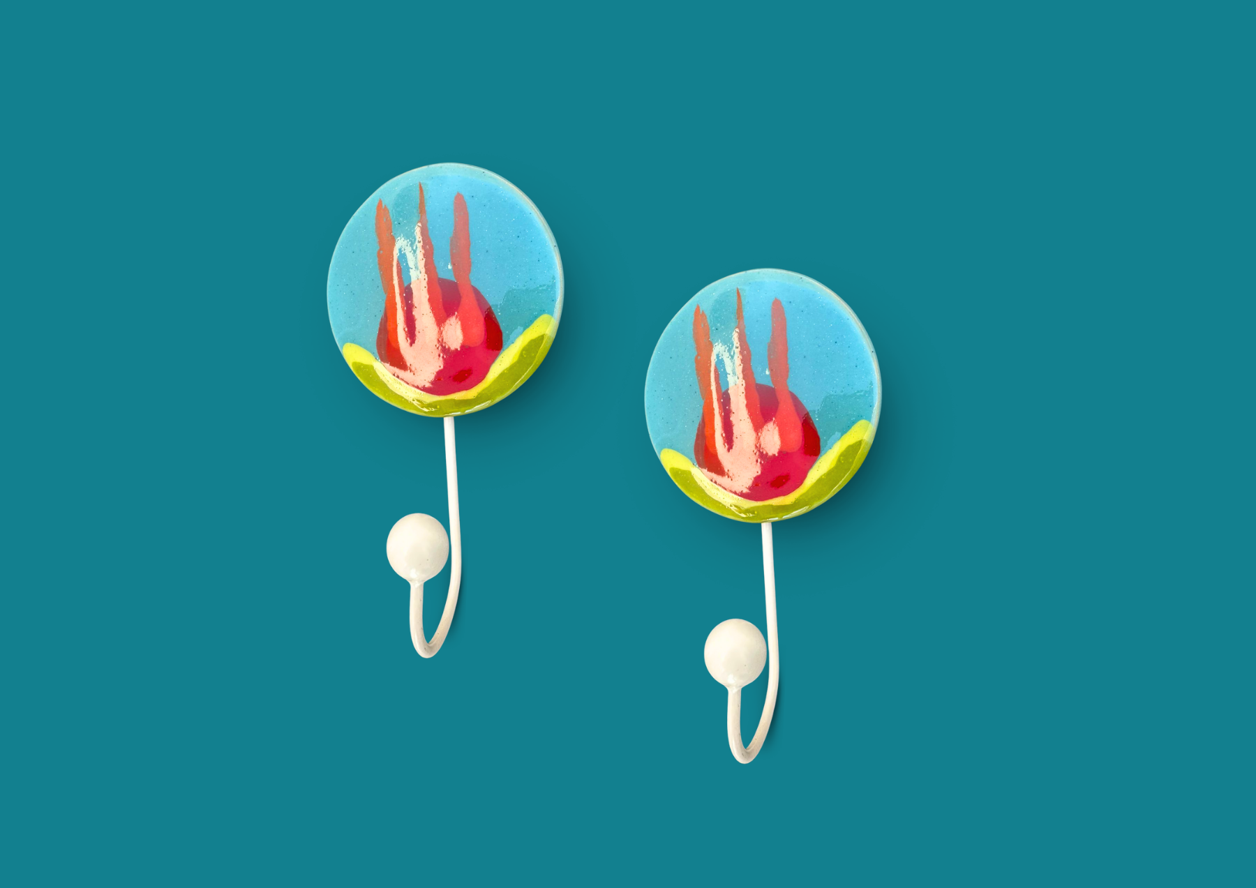 Ensemble de  2 portes manteau circulaires