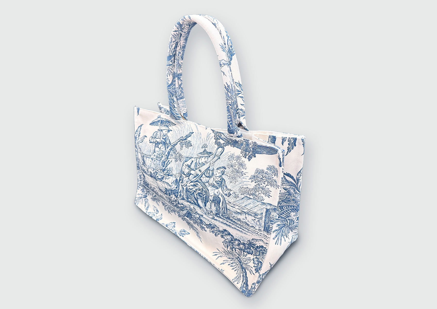 Sac cabas toile de jouy