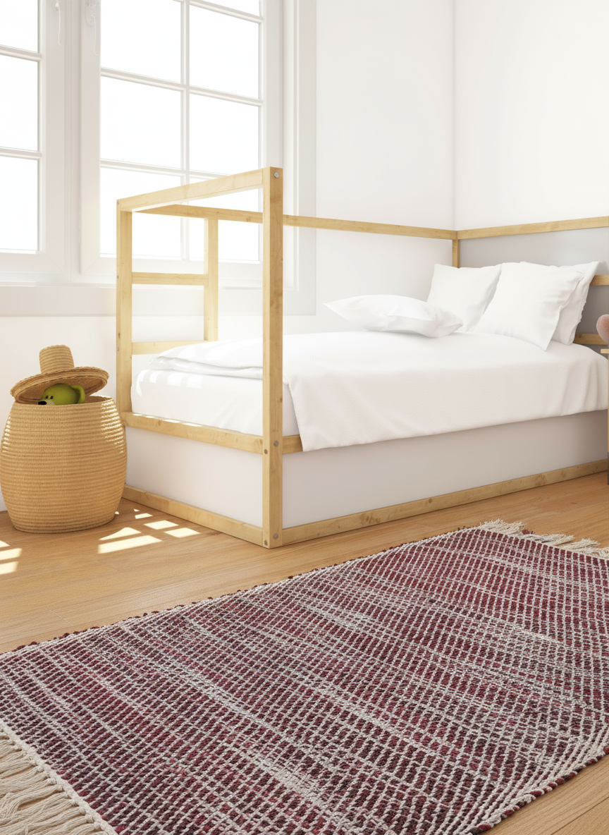 Descente de lit chinée Rouge / Gris